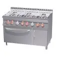 Cucina a gas ad acqua 6 fuochi con forno a gas Allforfood  CFA6/912GV linea ELLE