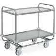 Carrello di servizio per carichi pesanti - Mod. 1400P - Struttura in acciaio inox AISI 304 - piani saldati - 2 piani - piano cm 100 x 50 - portata 200 kg - Dimensioni cm 109 x 59 x 95 h