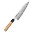 Coltello Bunka  in Acciaio/Legno Di Sicomoro Figurato/Corno Di Bufalo - HEZHEN Linea JAPAN BLUE2 STEEL - Codice X05-QF - Altezza  213 - Imballo confezione da n. 1 Unità