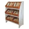 ESPOSITORE PANE - Mod. EXTRAVIRGO - CON 6 CESTE INCLINATE - DIMENSIONI cm L 110 x P 50 x 150h
