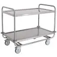 Carrello di servizio per carichi pesanti - Mod. 1402PI - Struttura in acciaio inox AISI 304 - piani imbullonati - 2 piani - piano cm 100 x 60 - portata 150 kg - Dimensioni cm 109 x 69 x 95 h