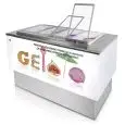 BANCO POZZETTO PER GELATO SENZA RISERVA - MOD. FAST 8 - VENTILATO - ALIMENTAZIONE V 230/50Hz MONOFASE - N. 8 POZZETTI - CON UNITA' CONDENSATRICE INCORPORATA - DIM. Cm L 130 x P 70 x h 100,2