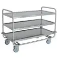 Carrello di servizio per carichi pesanti - Mod. 1403P3 - Struttura in acciaio inox AISI 304 - piani saldati - 3 piani - piano cm 120 x 60 - portata 200 kg - Dimensioni cm 129 x 69 x 95 h