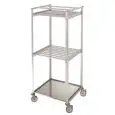 CARRELLO STAGIONATURA SALUMI - Mod. CAR ALU - Telaio in alluminio anodizzato - Ruote - Con vaschetta e traversi in alluminio - Dimensioni cm L 84 x P 77 x 185h