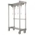 CARRELLO PORTA QUARTI A GANCI SCORREVOLI - Mod. CAR QUARTI - Telaio in alluminio anodizzato - N. 4 ganci - Ruote - Dimensioni cm L 160 x P 70 x 254h