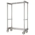 CARRELLO PORTA QUARTI A GANCI FISSI - Mod. CAR QUARTI FISSO - Telaio in alluminio anodizzato - N. 6 ganci - Ruote - Dimensioni cm L 160 x P 70 x 220h