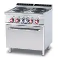 Cucina elettrica 4 piastre tonde con forno elettrico Allforfood CF4/78ET linea ELLE
