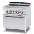 Cucina elettrica 4 piastre in vetroceramica con forno elettrico Allforfood CFC4/78ET linea ELLE