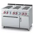 Cucina elettrica 6 piastre quadrate con forno elettrico Allforfood CFQ6/712ETV linea ELLE