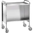 CARRELLO PORTAPIATTI CON PIANO SUPERIORE INOX - MOD. CP1441C - Struttura in tubo di acciaio inox - Portata n. 200 piatti - Dim. cm L 91 x P 57 x h 101