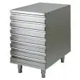 CASSETTIERA PIZZA NEUTRA IN ACCIAIO INOX 201 PER CONTENITORE IMPASTI PIZZA - Dim. cm L 52 x P 80 x h 81 - CASSETTE ESCLUSE
