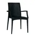 SEDIA CON BRACCIOLI - MOD. U13 - STRUTTURA IN POLIPROPILENE - ALTEZZA SEDUTA cm 45 - IMPILABILE FINO A 12 PEZZI - PER USO ESTERNO - DIM. cm L 44 x P 41,5 x h 88 - NORMA CE