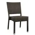 SEDIA - MOD. L80801 - STRUTTURA IN ALLUMINIO DI COLORE BIANCO NERO O MARRONE - RIVESTIMENTO IN FILO DI POLIETILENE - ALTEZZA SEDUTA cm 46 - IMPILABILE FINO A 8 PEZZI - PER USO ESTERNO - DIM. cm L 41 x P 43 x h 86 - NORMA CE