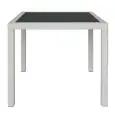 TAVOLO - MOD. MCQ80 - STRUTTURA IN ALLUMINIO DI COLORE BIANCO NERO O MARRONE - RIVESTIMENTO IN FILO DI POLIETILENE - PIANO IN VETRO TEMPERATO -  PER USO ESTERNO - DIM. cm L 80 x P 80 x h 75 - NORMA CE