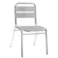 SEDIA - MOD. ALL07 - STRUTTURA IN ALLUMINIO ANODIZZATO ø 25 x 1,5 mm - ALTEZZA SEDUTA cm 42 - IMPILABILE FINO A 12 PEZZI - PER USO ESTERNO - DIM. cm L 42 x P 41 x h 81 - NORMA CE