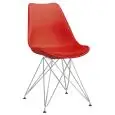 SEDIA - MOD. 1149 - STRUTTURA IN METALLO CROMATO - SCOCCA IN POLIPROPILENE - CUSCINO IN ECOPELLE - ALTEZZA SEDUTA cm 45 - PER USO INTERNO - DIM. cm L 48 x P 50 x h 82 - NORMA CE