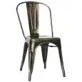 SEDIA - MOD. MC001D - STRUTTURA IN METALLO VERNICIATO EFFETTO ANTICATO - ALTEZZA SEDUTA cm 45 - IMPILABILE FINO A 4 PEZZI - PER USO INTERNO - DIM. cm L 36 x P 36 x h 85 - NORMA CE
