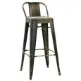 SGABELLO - MOD. MC012DT - STRUTTURA IN METALLO VERNICIATO EFFETTO ANTICATO - ALTEZZA SEDUTA cm 76 - PER USO INTERNO - DIM. cm L 30 x P 30 x h 98 - NORMA CE