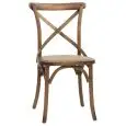 SEDIA - MOD. HT36 - STRUTTURA IN LEGNO EFFETTO ANTICATO - SEDUTA IN RATTAN - ALTEZZA SEDUTA cm 45 - PER USO INTERNO - DIM. cm L 50 x P 54 x h 89 - NORMA CE