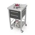 CARRELLO DA CUCINA - mod. 689502 auxilium - in acciaio inox - coperture in Pietra acrilica nera - con n 2 cassetti