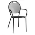 SEDIA CON BRACCIOLI - MOD. C78A - STRUTTURA IN ACCIAIO VERNICIATO - ALTEZZA SEDUTA cm 44,5 - IMPILABILE FINO A 6 PEZZI - PER USO ESTERNO - DIM. cm L 42 x P 48 x h 90 - NORMA CE