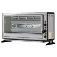 GIRARROSTO VERTICALE ELETTRICO - MOD. ELBA12/PE - CAPACITA' N.12 POLLI - N. 3 aste in tubolare inox mm 12 x 12 mm Lunghezza cm 76 - Resistenze con relativi interruttori - Potenza 5,5 Kw - Allaccio 400 V TRIFASE - Dimensioni: Cm L 92,1 x P 37,1 x 65 h - No