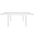 Tavolo - colore bianco - Struttura in metallo verniciato, piano allungabile in cristallo, Spessore 8 mm - Modello 1460-78dta-bianco-lungo