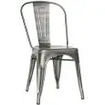 SEDIA - MOD. MC001T - STRUTTURA IN METALLO VERNICIATO E VERNICE TRASPARENTE - ALTEZZA SEDUTA cm 45 - IMPILABILE FINO A 4 PEZZI - PER USO INTERNO - DIM. cm L 36 x P 36 x h 85 - NORMA CE