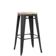 SGABELLO - MOD. BT503W - STRUTTURA IN METALLO VERNICIATO - SEDUTA IN LEGNO - IMPILABILE FINO A 4 PEZZI - PER USO INTERNO - DIM. cm L 30 x P 30 x h 76 - NORMA CE