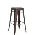 SGABELLO - MOD. BT04 - STRUTTURA IN METALLO VERNICIATO EFFETTO CANNA DI FUCILE - IMPILABILE FINO A 4 PEZZI - PER USO INTERNO - DIM. cm L 30 x P 30 x  h 76 - NORMA CE