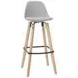SGABELLO - MOD. K31 - STRUTTURA IN METALLO E LEGNO - SCOCCA IN POLIPROPILENE - CUSCINO IN ECOPELLE - ALTEZZA SEDUTA cm 76 - PER USO INTERNO - DIM. cm L 39 x P 33 x  h 99 - NORMA CE