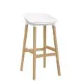 SGABELLO - MOD. K32 - STRUTTURA IN LEGNO - SCOCCA IN POLIPROPILENE - CUSCINO IN ECOPELLE - ALTEZZA SEDUTA cm 76 - PER USO INTERNO - DIM. cm L 40 x P 40 x  h 85 - NORMA CE