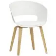 Poltroncina - colore bianco - Struttura in legno multistrato di faggio, scocca in polipropilene, cuscino in ecopelle - Modello 1488-YG93W-01