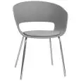 POLTRONCINA - MOD. YG91 - STRUTTURA IN METALLO CROMATO - SCOCCA IN POLIPROPILENE - CUSCINO IN ECOPELLE - ALTEZZA SEDUTA cm 45 - PER USO INTERNO - DIM. cm L 42 x P 42 x h 77 - NORMA CE