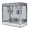 MACCHINA PER POPCORN - MOD. DOPPIO - N. 2 PENTOLE utilizzabili anche singolarmente - Cottura tradizionale con olio - Modalità di cottura standard o rapida - Mescolatore automatico - Termostato - Capacità gr. 600 + 600/3 minuti - Potenza 3400 W - Alimentaz
