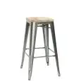 SGABELLO - MOD. MC012TW - STRUTTURA IN METALLO VERNICIATO E VERNICE TRASPARENTE -SEDUTA IN LEGNO - IMPILABILE - PER USO INTERNO - DIM. cm L 30 x P 30 x  h 76 - NORMA CE
