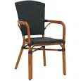 POLTRONCINA - MOD. MCR139 - STRUTTURA IN ALLUMINIO VERNICIATO BAMBU' - RIVESTIMENTO IN FILO DI POLIETILENE - ALTEZZA SEDUTA cm 46 - IMPILABILE FINO A N. 6 PEZZI - PER USO ESTERNO - DIM. cm L 45 x P 41 x h 91 - NORMA CE