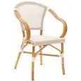 POLTRONCINA - MOD. AM03 - STRUTTURA IN ALLUMINIO VERNICIATO BAMBU' - TESSUTO IN TEXTILENE - ALTEZZA SEDUTA cm 43,5 - IMPILABILE FINO A N. 6 PEZZI - PER USO ESTERNO - DIM. cm L 41 x P 40 x h 84 - NORMA CE