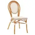 SEDIA - MOD. AM01 - STRUTTURA IN ALLUMINIO VERNICIATO BAMBU' - TESSUTO IN TEXTILENE - ALTEZZA SEDUTA cm 44,5 - IMPILABILE FINO A N. 6 PEZZI - PER USO ESTERNO - DIM. cm L 39 x P 42 x h 88 - NORMA CE