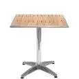 TAVOLO - MOD. MTW006 - STRUTTURA IN ALLUMINIO - RIPIANO IN LEGNO - PER USO ESTERNO - NORMA CE