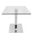 TAVOLO - MOD. CS20 - BASE IN ACCIAIO CROMATO - PIANO IN VETRO TEMPERATO - PER USO INTERNO - NORMA CE