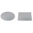 PIANO - MOD. INOX - STRUTTURA IN ACCIAIO INOX - BORDO IN ACCIAIO INOX - PIANI QUADRATI E ROTONDI IN ACCIAIO INOX O IN ALLUMINIO (A SECONDA DEL MODELLO) - NORMA CE