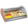 ESPOSITORE DA BANCO VETRINA REFRIGERATA - SERIE PLANETGN1/1 - STRUTTURA IN ACCIAIO INOX - BACINELLE GN 1/3 O GN 1/1 - Temp. °C +3/+5 - MONOFASE - STATICA - VETRI APRIBILI - ILLUMINAZIONE - MOTORE INCORPORATO