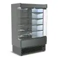 ESPOSITORE MURALE REFRIGERATO CON PORTE A BATTENTE - MOD. VULCANO VB 80 INOX - ADATTO PER SALUMI E LATTICINI - A BASSO CONSUMO ENERGETICO - VENTILATO - TEMPERATURA MINIMA DI ESERCIZIO °C +3/+5 - SELF SERVICE - NON CANALIZZABILE - NORMA CE