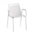 SEDIA AKAMI CON BRACCIOLI - MOD. AKAMI TB - SCOCCA IN TECNOPOLIMERO - TELAIO CROMATO - PER USO INTERNO - DIM. cm L 58,5 x P 52 x H 82 - NORMA CE
