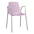SEDIA ALHAMBRA CON BRACCIOLI - MOD. ALHAMBRA TB - SCOCCA IN TECNOPOLIMERO MONOCOLORE O MULTICOLORE - TELAIO CROMATO O VERNICIATO BIANCO - PER USO INTERNO/ESTERNO - DIM. cm L 55 x P 49 x H 82 - NORMA CE