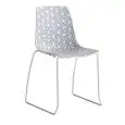 SEDIA ALHAMBRA - MOD. ALHAMBRA S - SCOCCA IN TECNOPOLIMERO MONOCOLORE O MULTICOLORE - TELAIO CROMATO, VERNICIATO NERO O BIANCO - PER USO INTERNO/ESTERNO - DIM. cm L 50 x P 51 x H 83 - NORMA CE