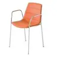 SEDIA ALHAMBRA IMBOTTITA CON BRACCIOLI - MOD. ALHAMBRA TB - SCOCCA IN TECNOPOLIMERO IMBOTTITA E RIVESTITA - TELAIO IN METALLO CROMATO O VERNICIATO BIANCO - PER USO INTERNO - DIM. cm L 55 x P 49 x H 82 - NORMA CE