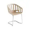 SEDIA BASKET - MOD. BASKET CHAIR CTL - SCOCCA IN TECNOPOLIMERO - TELAIO IN METALLO CANTILEVER, CROMATO O VERNICIATO BIANCO - PER USO INTERNO/ESTERNO - DIM. cm L 59 x P 54 x H 79 - NORMA CE
