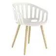 SEDIA BASKET - MOD. BASKET CHAIR BL - SCOCCA IN TECNOPOLIMERO - TELAIO IN LEGNO DI FAGGIO - PER USO INTERNO - DIM. cm L 59 x P 54 x H 79 - NORMA CE